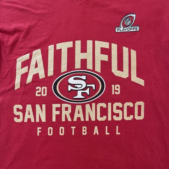 San Francisco 49ers 2019 Playoffs Women's Size Medium V-Neck T-Shirt - Picture 2 of 6